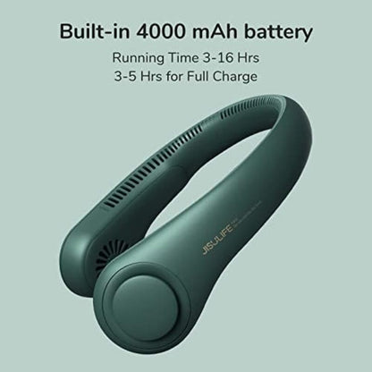 Rechargeable Portable Neck Fan, 5 Speeds, 4000 mAh Battery