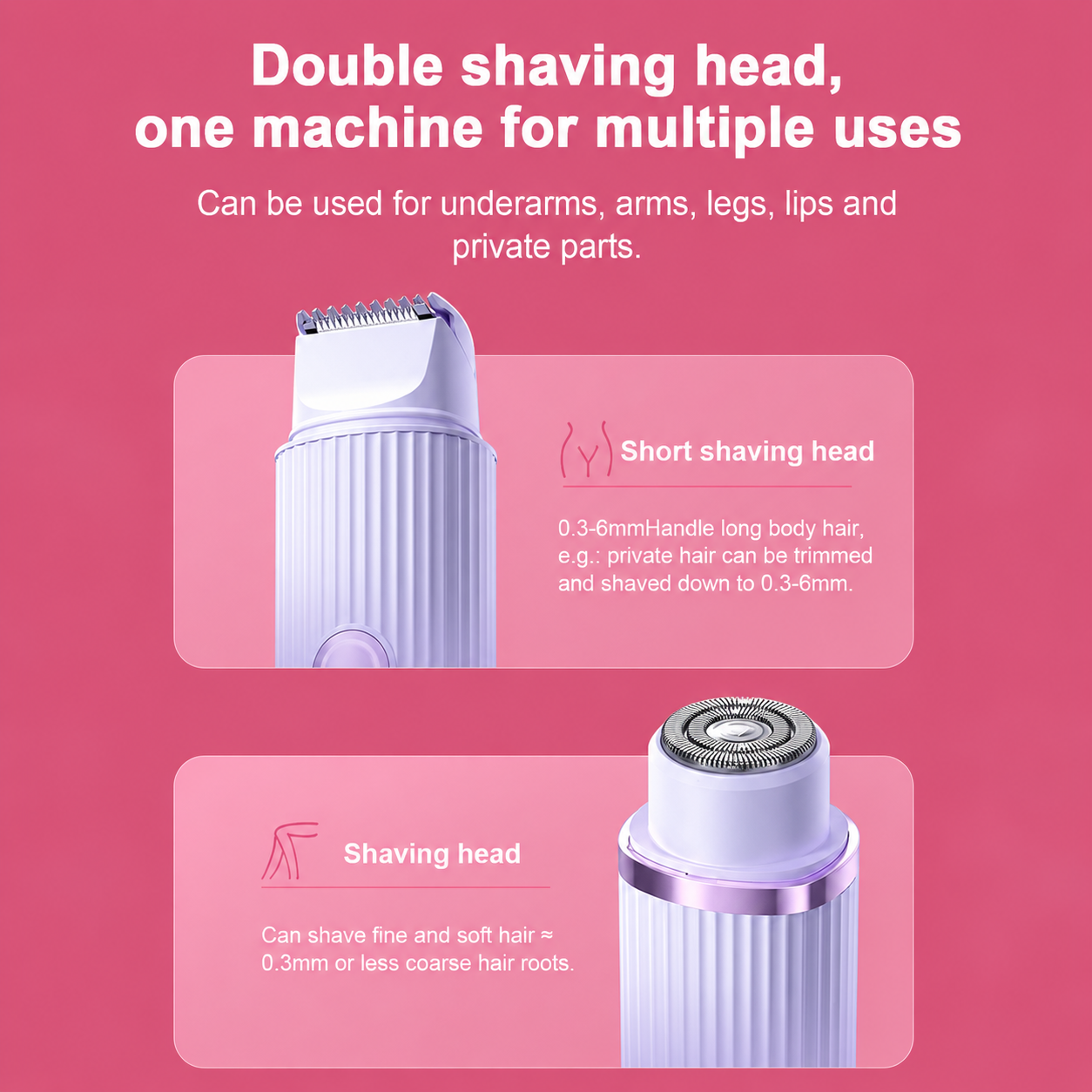 2 in 1 Woman Body Head Shaver