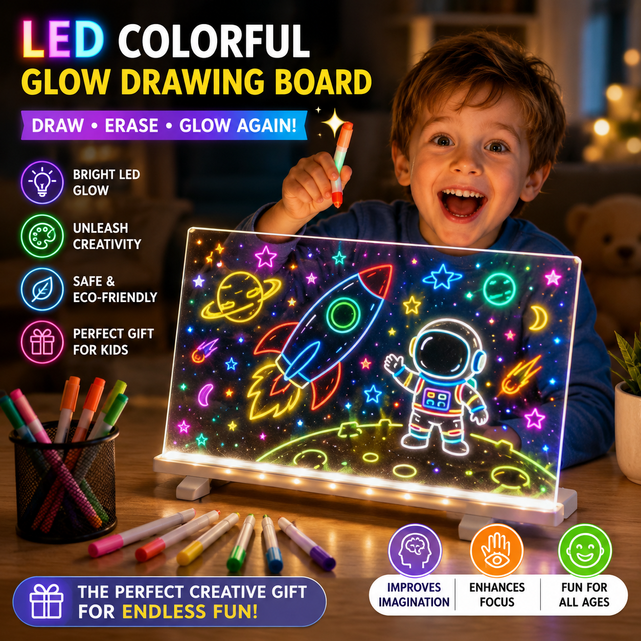 LED Colorful Glow Drawing Board