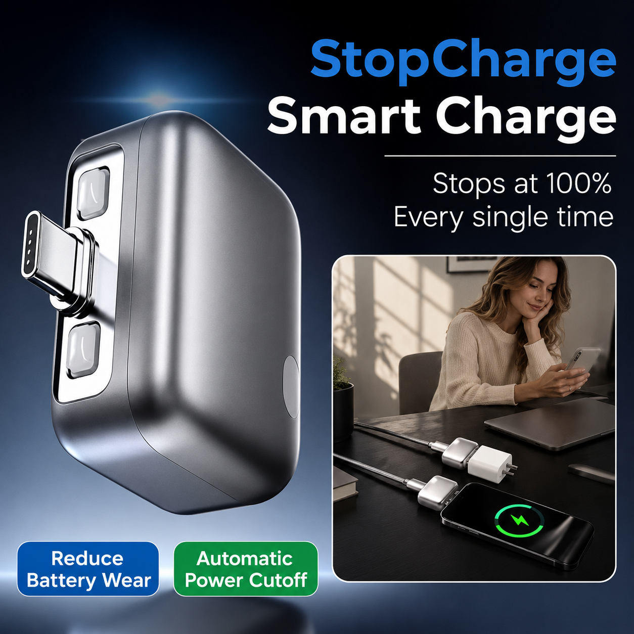 140W Auto-Disconnect Type C - Fast & Smart AI Recognition Charger with Full Charge Protection