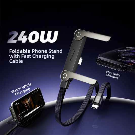 240W Fast Charging Foldable Phone Holder Data Cable