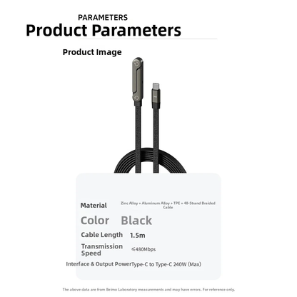 240W Fast Charging Foldable Phone Holder Data Cable