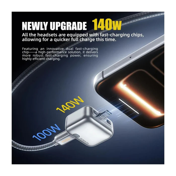 140W Auto-Disconnect Type C - Fast & Smart AI Recognition Charger with Full Charge Protection